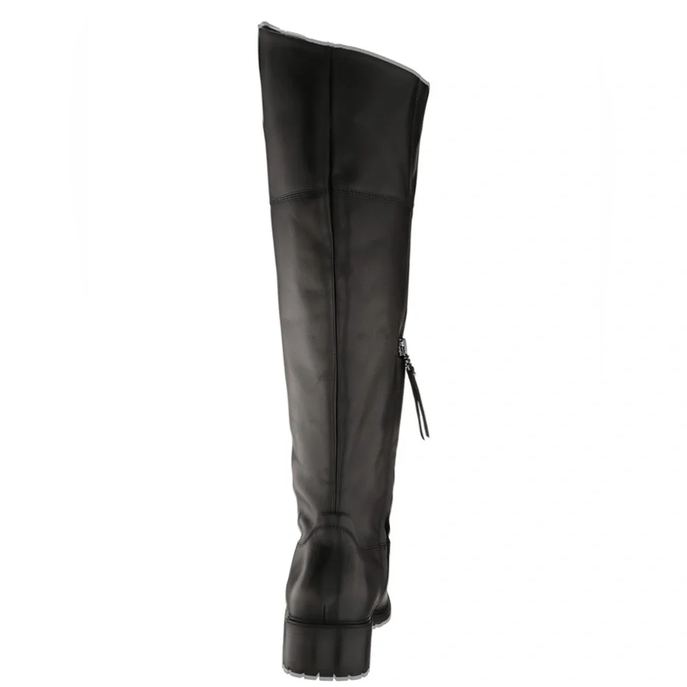 Sam Edelman Drina Tall Shaft Boots Black Women Zip, Square Toe Sz 7